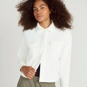 Mondetta Corduroy Cropped Shirt Jacket Shacket Cream White NWT Women’s M